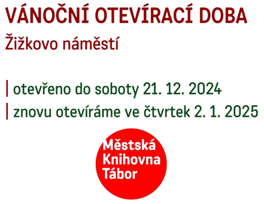 Vánoční otevírací doba knihovny a poboček